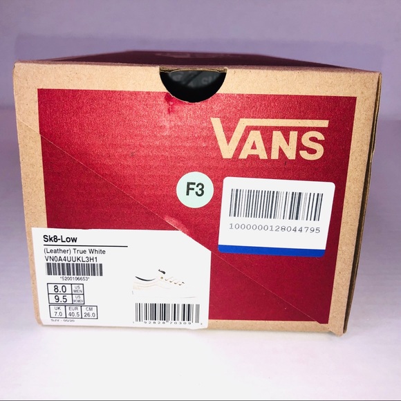 VANS SK8 Low Leather True White & Gold Sneakers - Picture 8 of 10